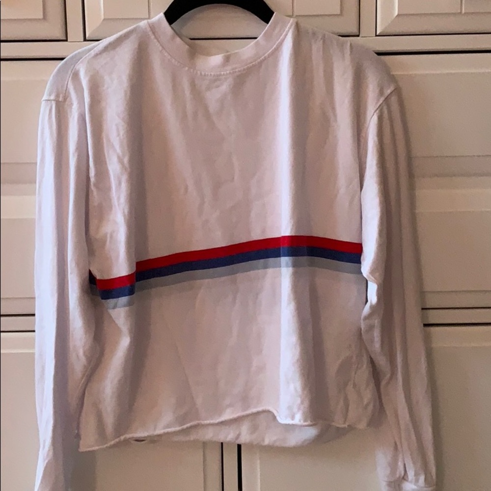 Brandy Melville white long sleeved striped top